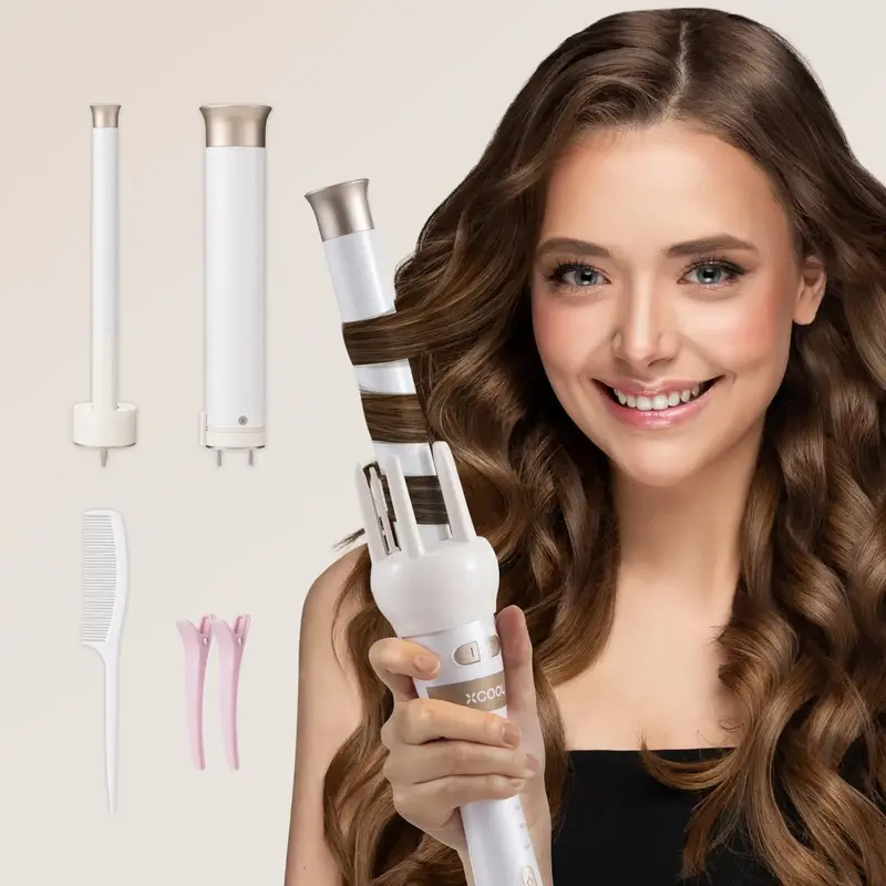 3-In-1 Auto-Rotating Curling Wand Set For Effortless Styling 1