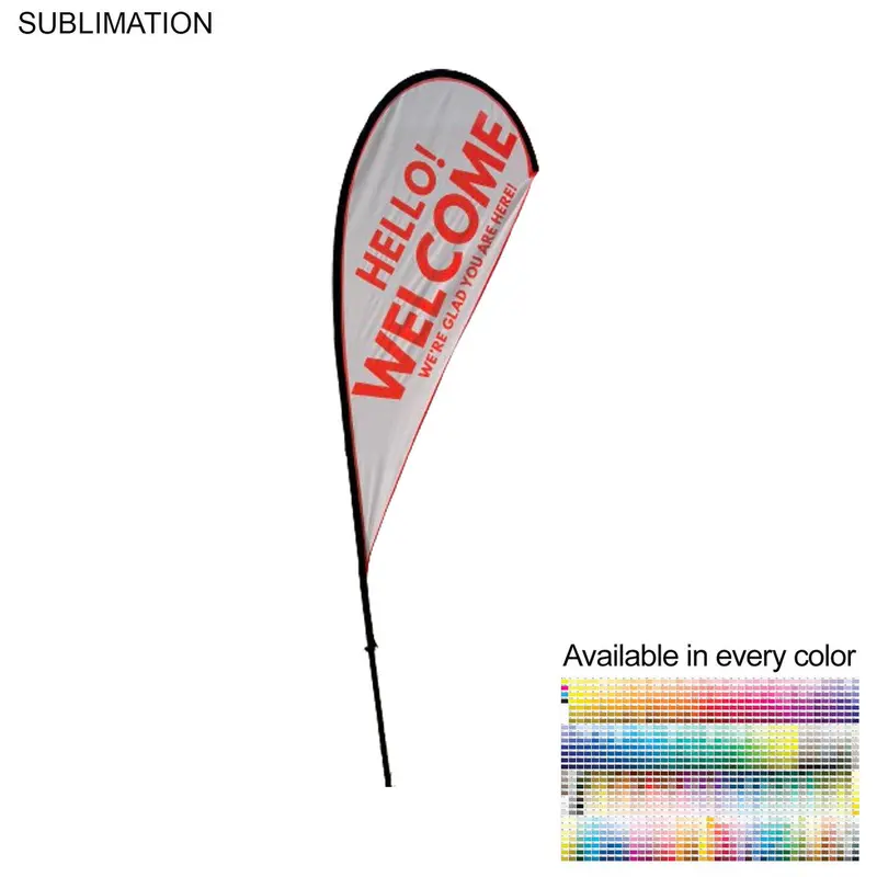 9-Foot Entry-Level Teardrop Flag Kit – Affordable Full-Color Printing, Ground Spike & Lightweight Carry Bag 1