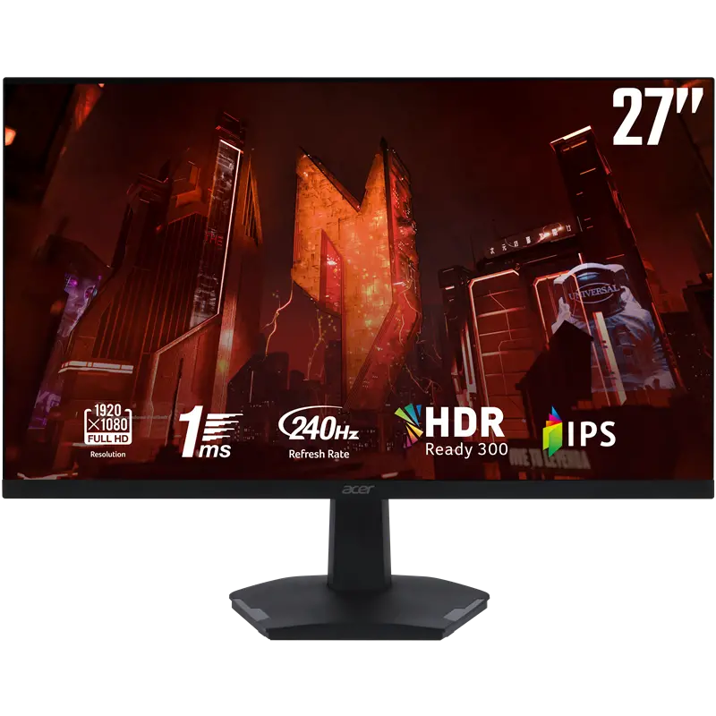 Acer Nitro Vg270 Gaming Monitor – 27" Fhd Ips, 240Hz, 1Ms, Freesync, Hdr 1