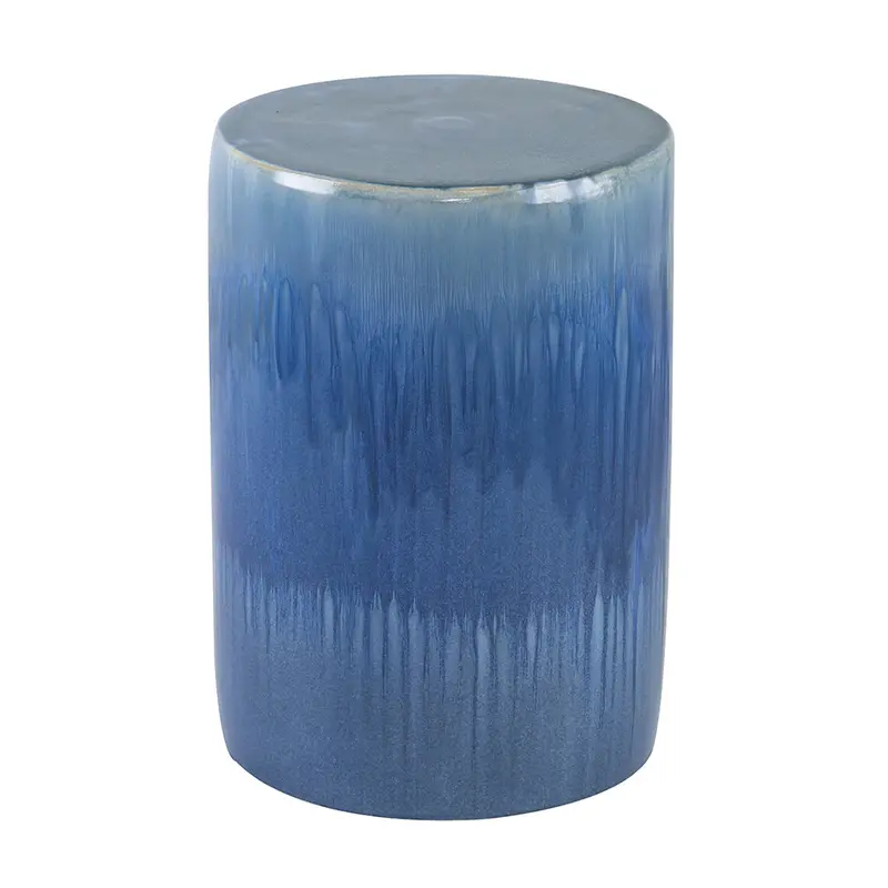 Anita Garden Stool In Gray, Blue, And Purple Palette 1
