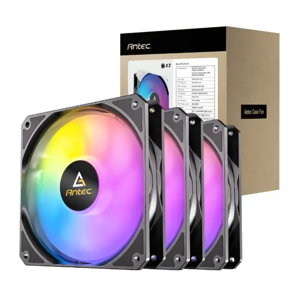 Antec P12 Argb Pwm 120Mm Case Fan – 3-Pack Black Cooling Kit 1