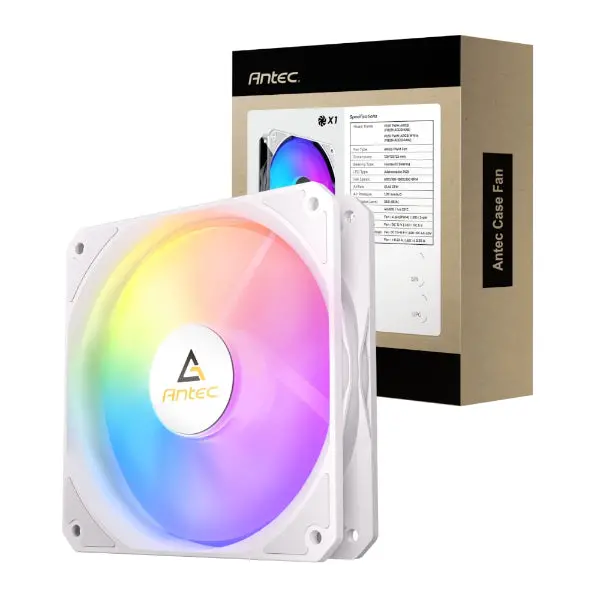 Antec P12 Pwm Argb 120Mm Reverse Flow Case Fan – White 1