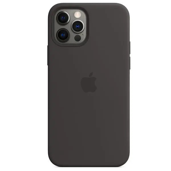 Apple Iphone 12 / 12 Pro Silicone Case With Magsafe – Sleek Black Finish 1