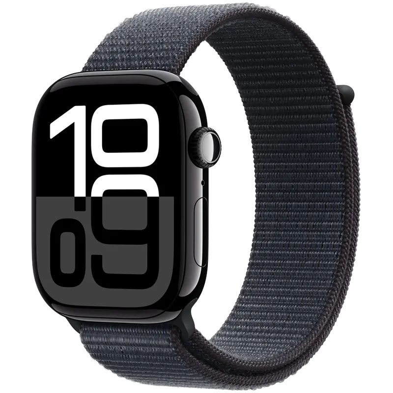 Apple Watch Series 10 Gps + Cellular – 42Mm Jet Black Aluminum, Ink Sport Loop (S/M), Model A3001 1