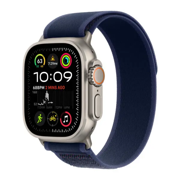 Apple Watch Ultra 2 – 49Mm Natural Titanium Case With Blue Trail Loop (S/M) 1