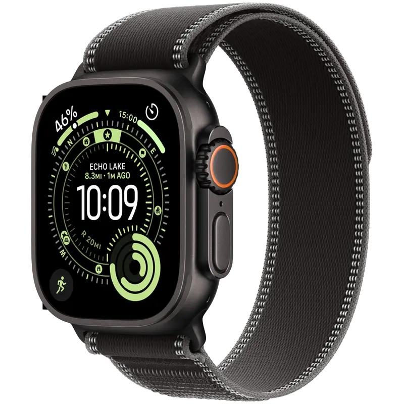 Apple Watch Ultra 3 (49Mm) — Black Titanium, Gps + Cellular, Black/Charcoal Trail Loop (S/M) — Model A3281 1