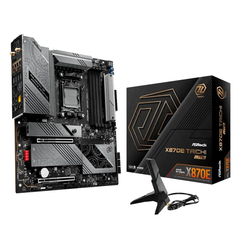 Asrock X870E Taichi Lite Am5 Atx Motherboard – Enthusiast-Grade, Pcie 5.0 X16, Ddr5 Overclocking, 2.5G Lan 1