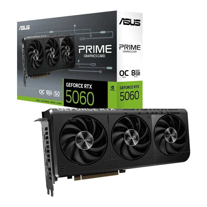 Asus Prime Geforce Rtx 5060 Oc 8Gb Gddr7 Graphics Card – Compact Sff-Ready Gpu 1