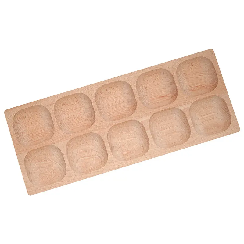 Beech Wood 10-Frame Math Tray – Eco-Conscious Place Value And Counting Tool 1