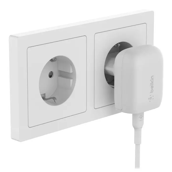 Belkin Boostcharge 20W Usb-C Wall Charger With Integrated 1M Cable – White 1