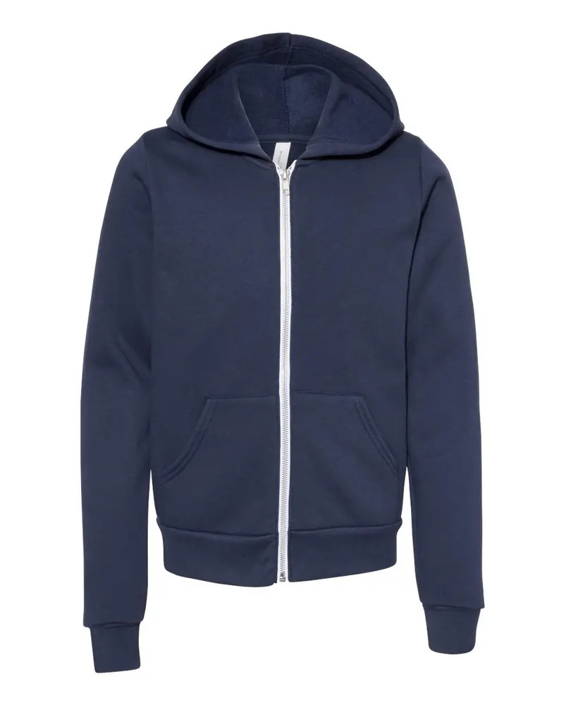 Bella+Canvas Youth Brushed Fleece Full-Zip Sweatshirt 1