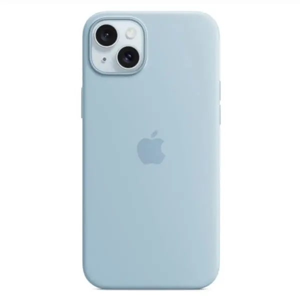 Breathable Iphone 15 Magsafe Silicone Case – Light Blue Hue 1