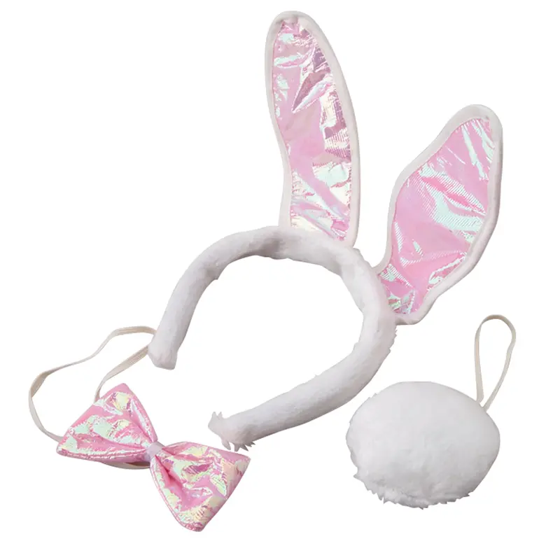 Bunny Dress-Up Kit – Ears, Bow Tie, And Tail For Preschool Dramatic Play 1
