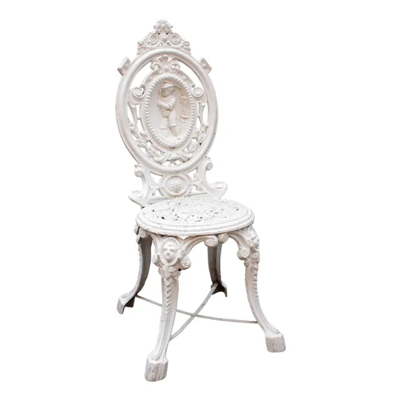 Cast Aluminum Garden Benches Featuring Figural Medallion Backrests 1