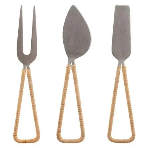 Catalina Woven Cane Cheese Serving Set 1