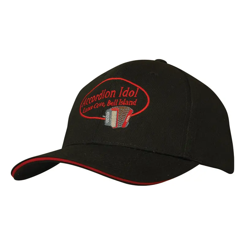 Chino Twill 6-Panel Cap Featuring Sandwich Detailing – Embroidered 1