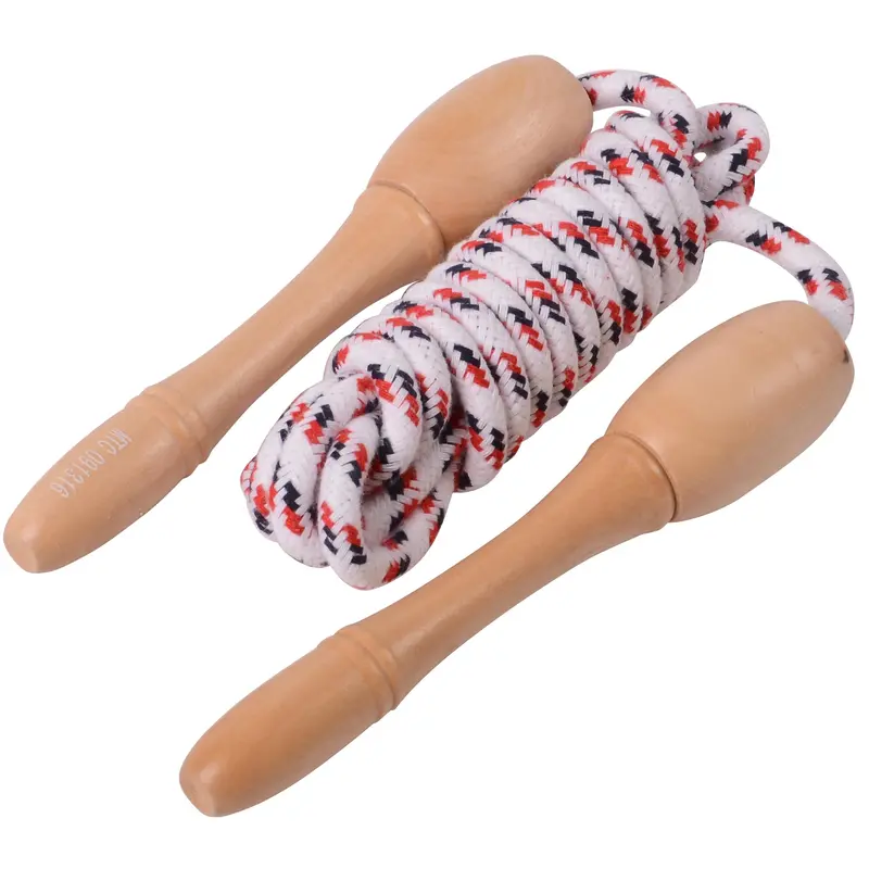 Classic Wooden-Handled Jump Rope – Smooth Braided Rope With Ergonomic Maple Grips 1