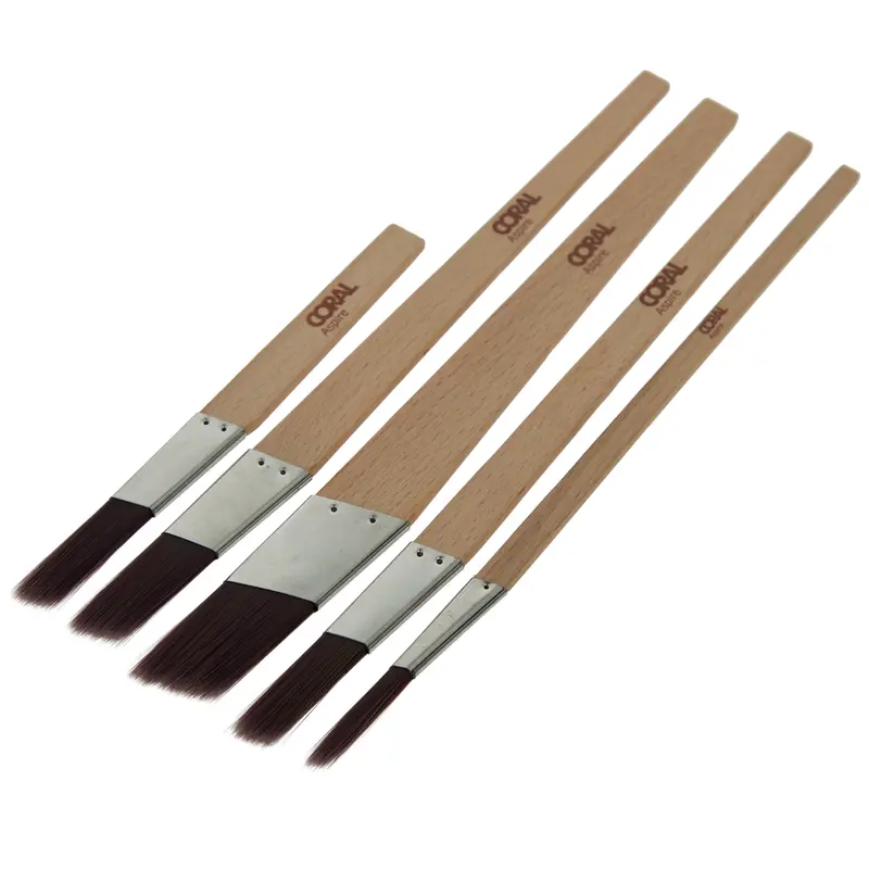Coral Aspire 5-Piece Slant Lining Fitch Paint Brush Set 1