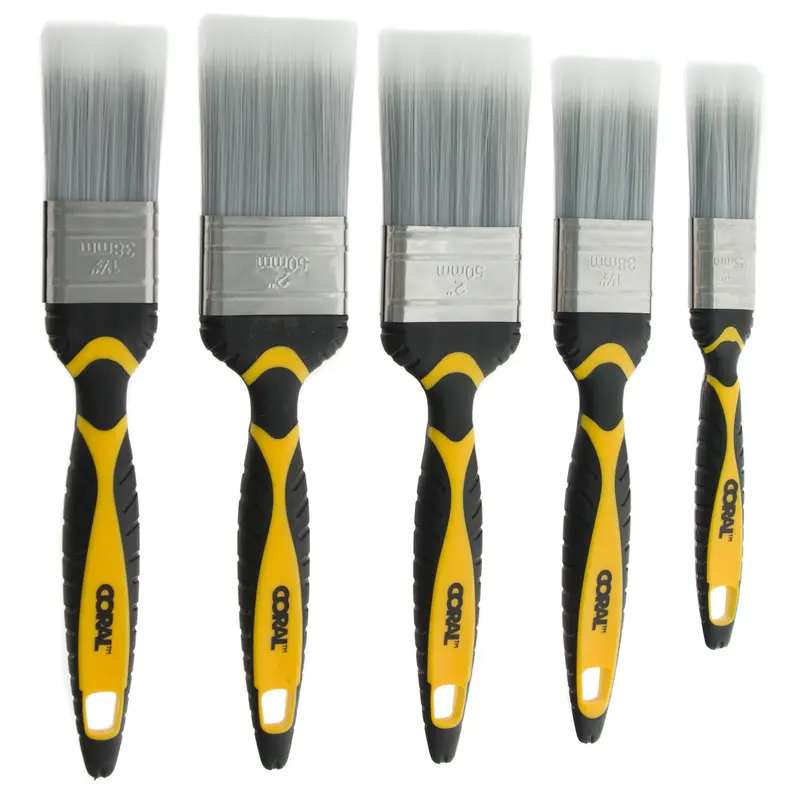 Coral Shurglide 5-Piece Premium Paint Brush Set – Srt Bristle Technology, Zero Shedding 1