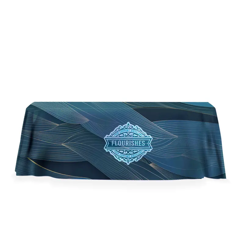 Custom-Printed 6' Tablecloth With Seamless Drape Design And Open Back 1