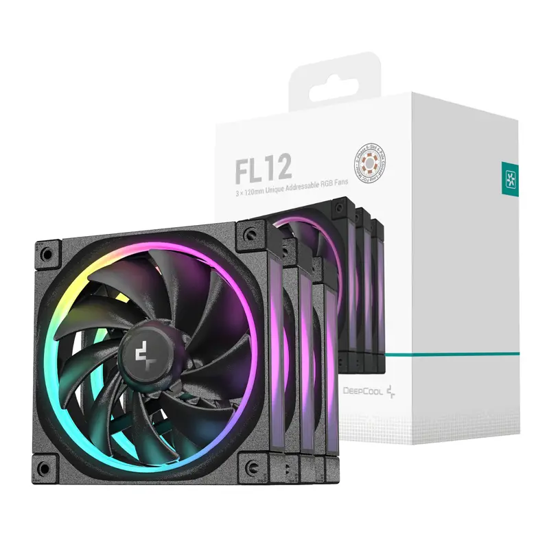 Deepcool Fl12 Argb Pwm Fan Pack – 3×120 Mm Addressable Rgb Fans With Synchronized Lighting & Smart Control 1