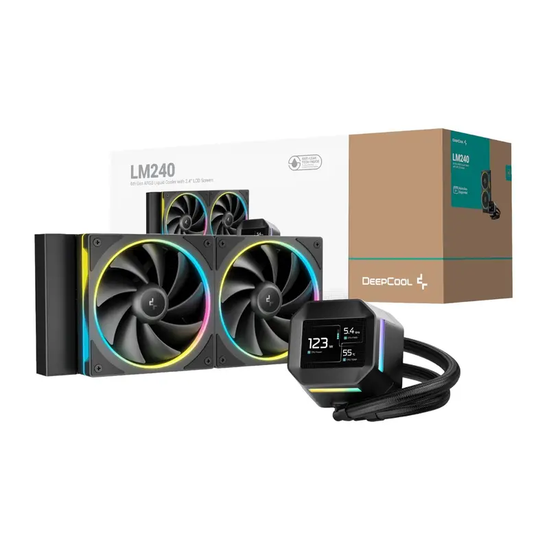 Deepcool Lm240 Argb Liquid Cpu Cooler – 240Mm Radiator, Black Finish 1