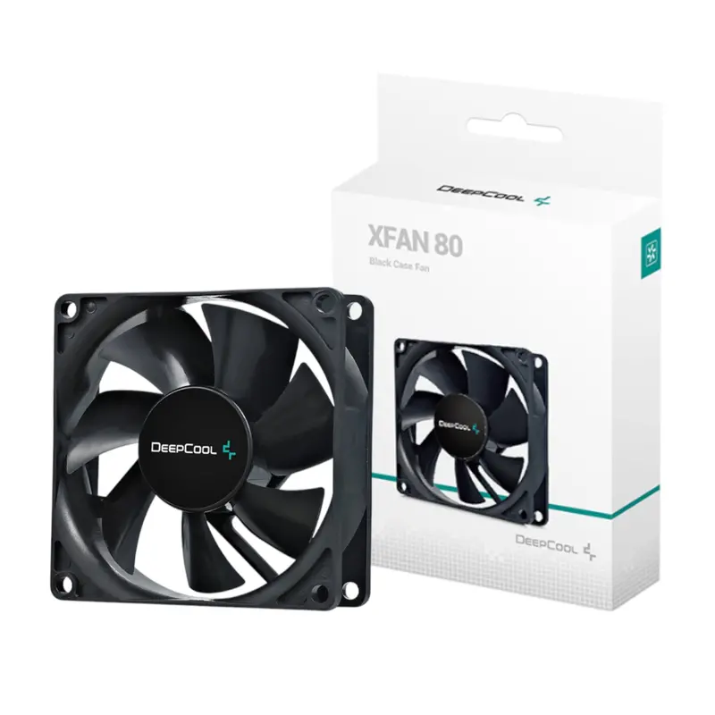 Deepcool Xfan 80 Mm High-Airflow Case Fan – Low-Noise Black Dc 12V Cooling Fan 1