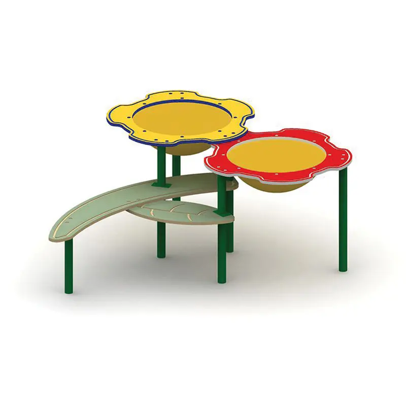 Dual-Basin Sand And Water Play Table With Flower Design 1