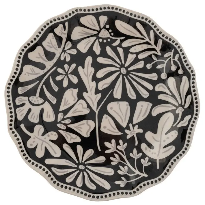 Dusk-Toned Floral Salad Plates – Artisan Stoneware 1