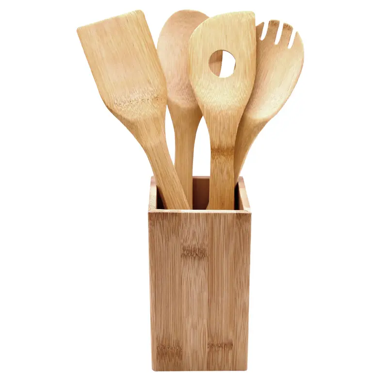 Eco-Conscious Bamboo Cooking Tool Collection (5-Piece) 1