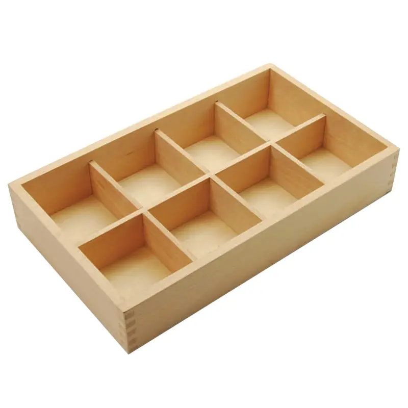 Eco-Friendly Wooden Sorting Tray: 8-Section Natural Organizer For Counting And Classification 1