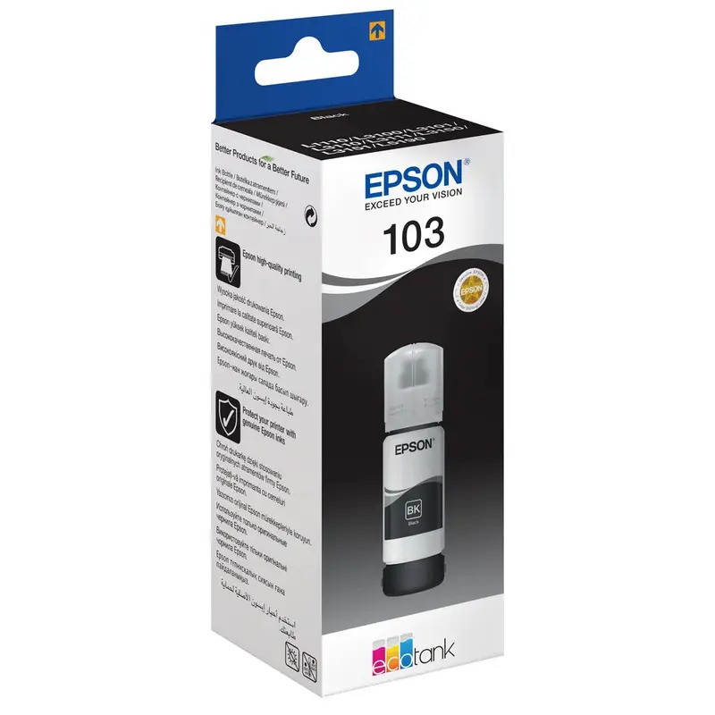Epson 103 Black Ink Bottle – High-Yield Refill For Ecotank Printers 1
