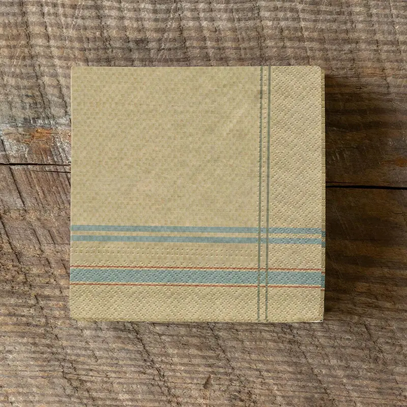 French Stripe Beverage Napkins – Cocktail-Sized Paper Napkins, Pack Of 20 1