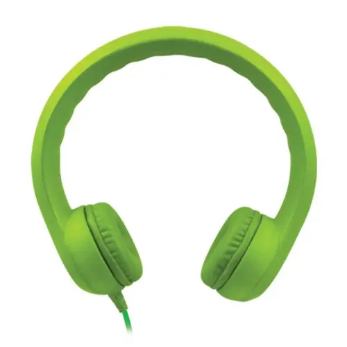 Green Flexible Child-Safe Headphones With Comfort Fit Design 1