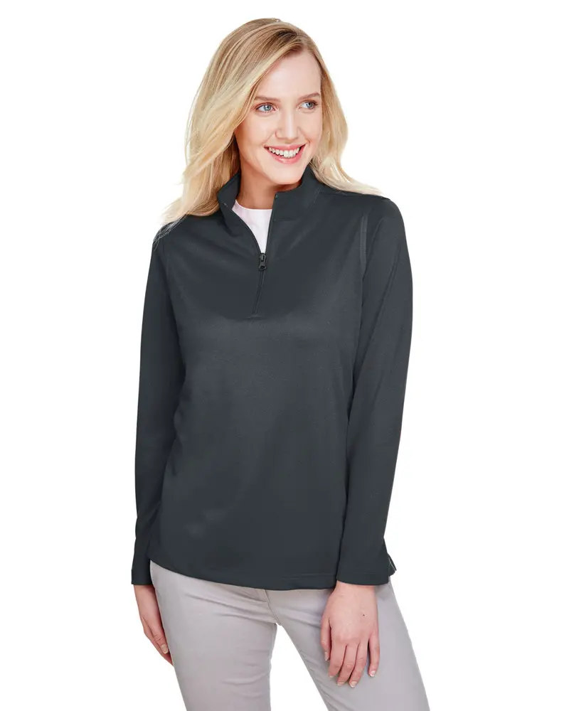 Harriton Ladies’ Il Quarter-Zip Pullover – Performance Fabric With Colorblocked Styling 1