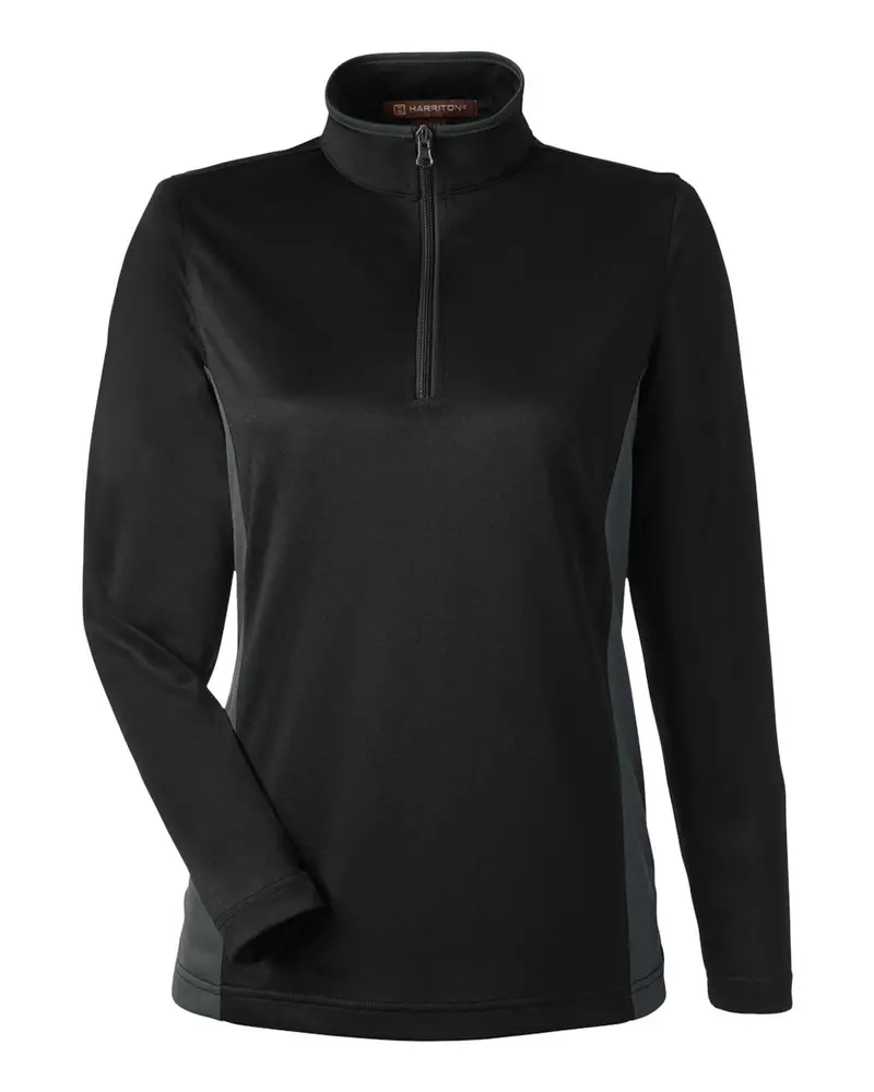 Harriton Women'S Flash Snag-Resistant Colorblock Quarter-Zip Top 1