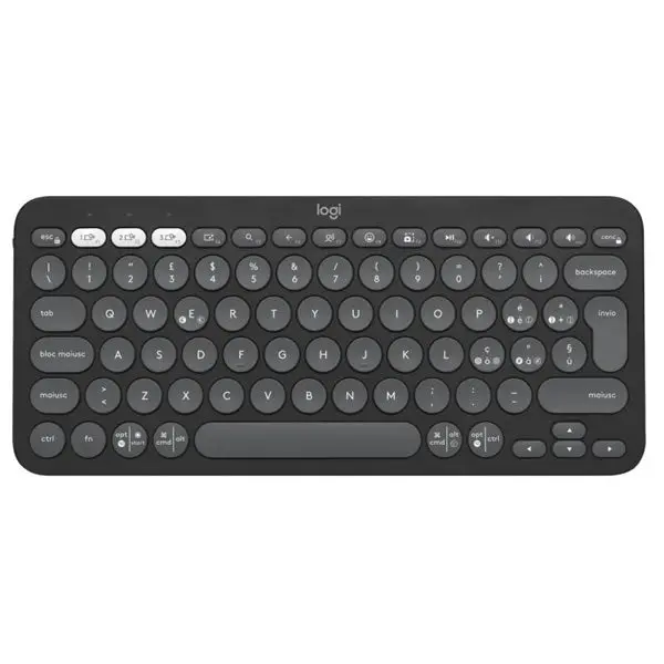 Logitech Pebble Keys 2 K380S Bluetooth Keyboard — Compact, Graphite Finish 1