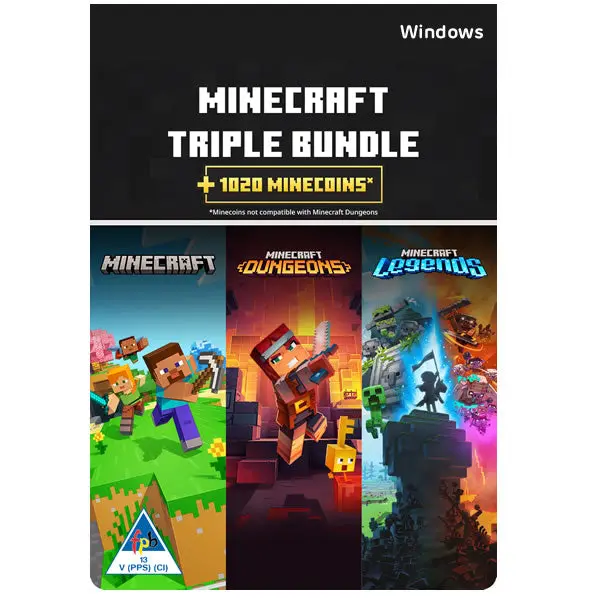 Minecraft Triple Pack – Bedrock Edition + Dungeons + Legends (Windows Pc) 1