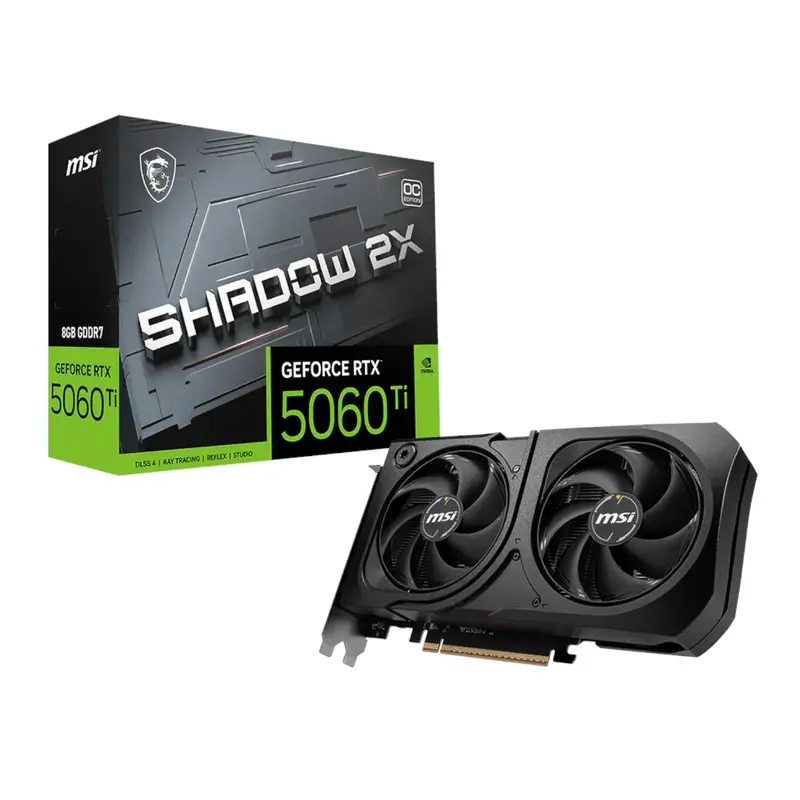 Msi Geforce Rtx 5060 Ti Shadow 2X Oc Plus 8Gb Gddr7 Graphics Card 1