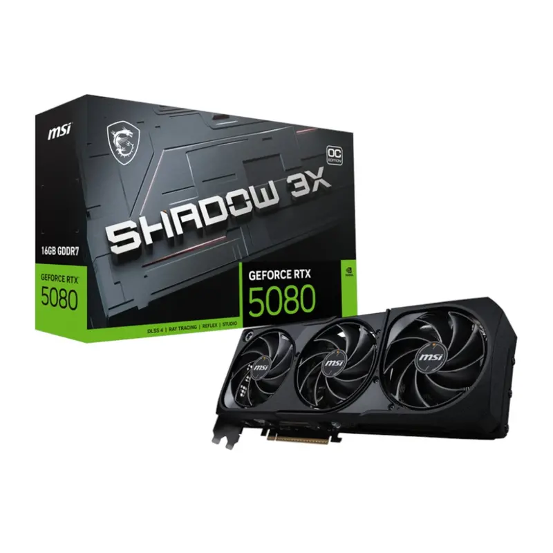 Msi Geforce Rtx 5080 Shadow 3X Oc Graphics Card – 16Gb Gddr7, Triple-Fan Design 1