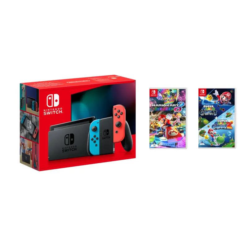 Nintendo Switch Bundle – Includes Mario Kart 8 Deluxe, Super Mario Galaxy & Galaxy 2 1