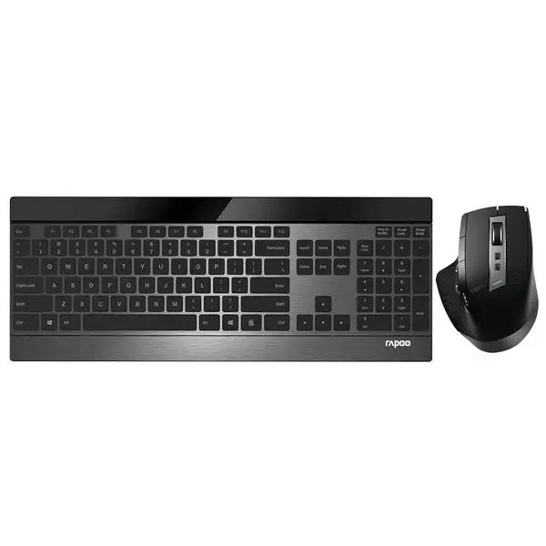 Rapoo 9900M Wireless Combo – Slim Keyboard & Mouse Set, Black 1