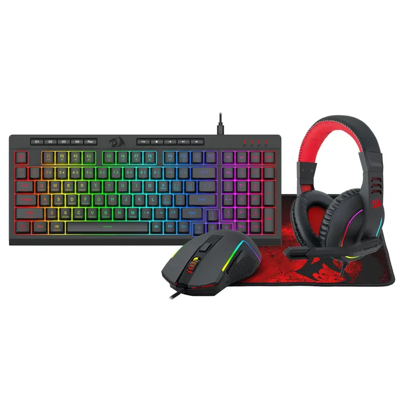 Redragon 4-In-1 Gaming Bundle – Rgb Headset, Keyboard, Mouse & Mousepad 1