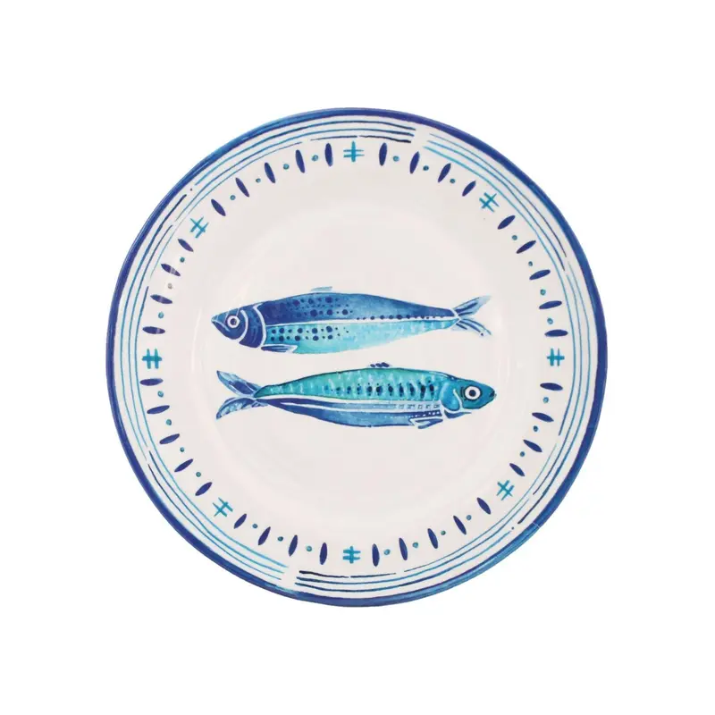 Santorini-Inspired Salad Plates – Set Of Six Stoneware Dishware 1
