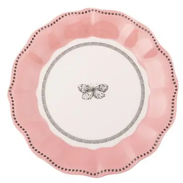 Set Of 4 Pink Butterfly Luncheon Plates 1