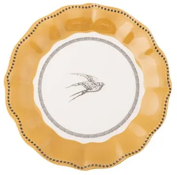 Set Of 4 Yellow Bird Motif Salad Plates 1