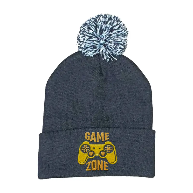 Soft Acrylic Pom-Pom Beanie – Personalized Embroidery Option 1