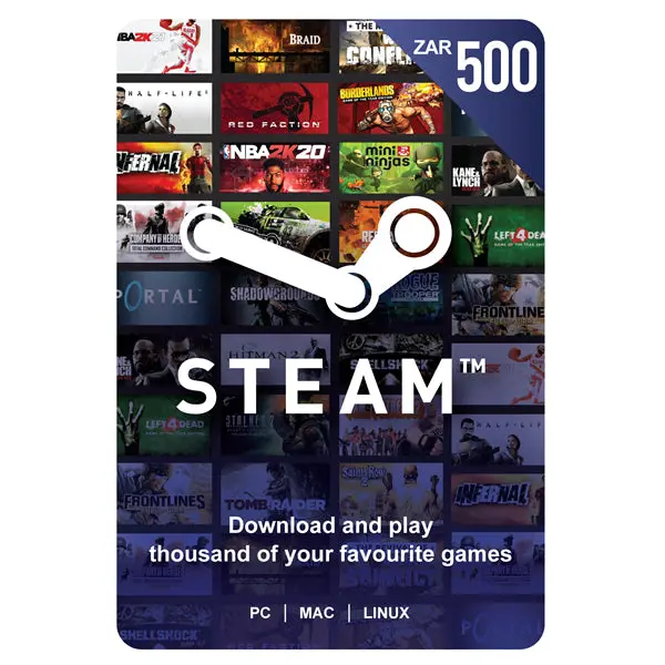 Steam Wallet Gift Card – Zar 500 Digital Credit (Email Delivery) 1