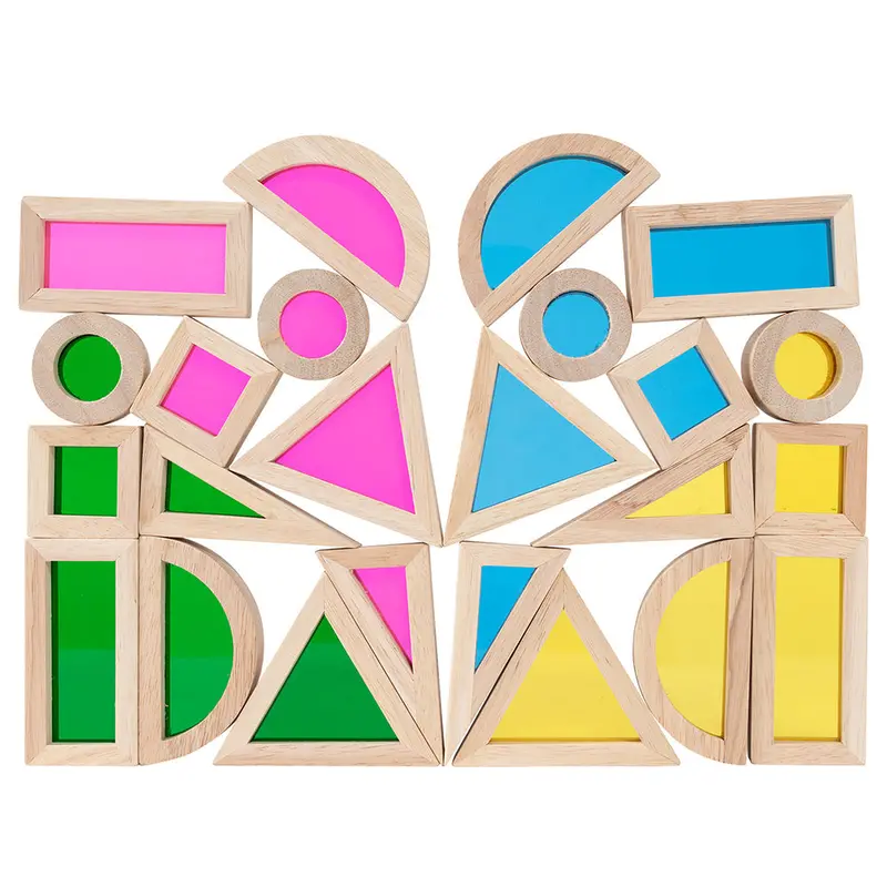 Stem Light Table Color Mixing Blocks – 24-Piece Transparent Building Set 1