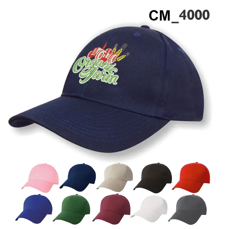 Structured Chino Twill Hat With Stiff Brim & Adjustable Velcro Back – Embroidery-Ready 1